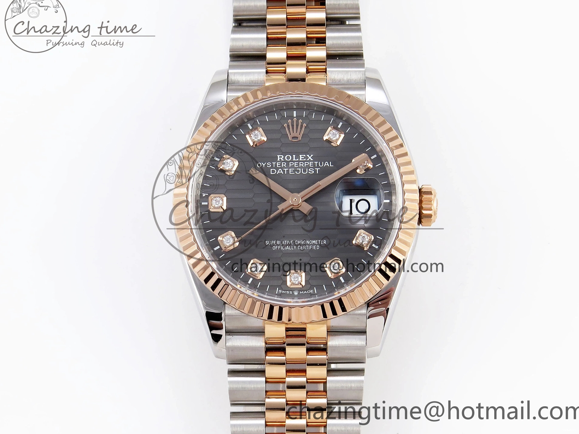 VS3235 Steel 1:1 126231 Diamonds SS DateJust Textured VSF 36 Bracelet on Dial 904L Edition Jubilee RG Gray Best 0128